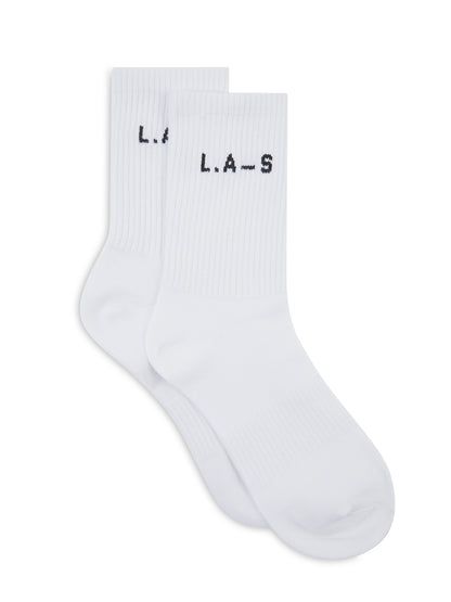 L.A-S CREW SOCKS TWINPACK IN WHITE