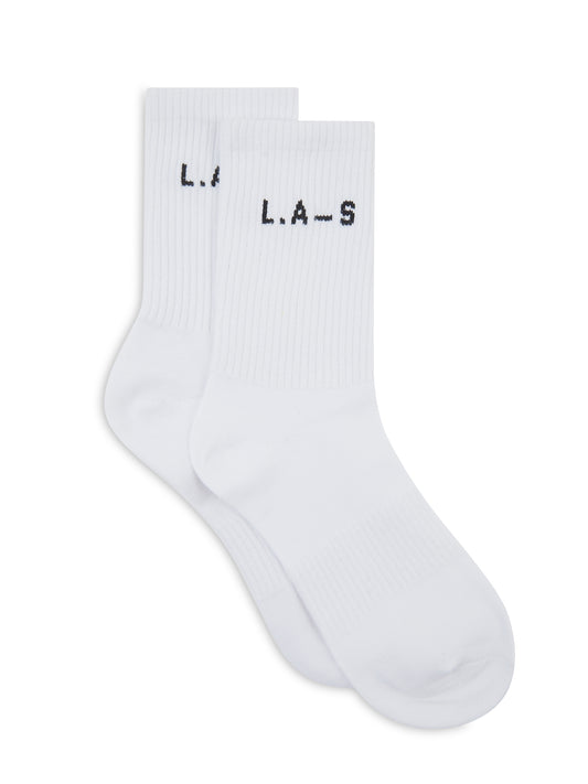 L.A-S CREW SOCKS TWINPACK IN WHITE
