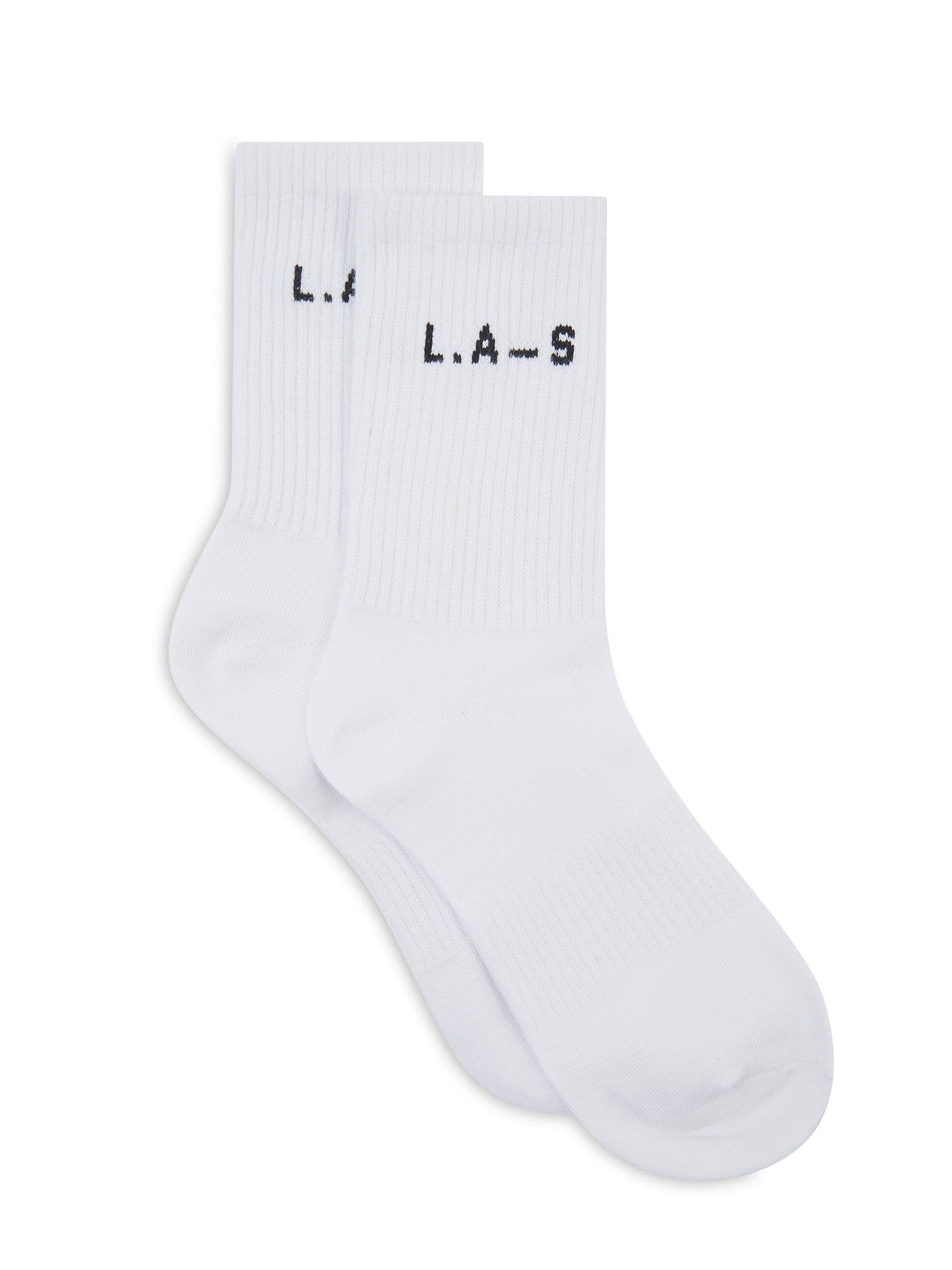 L.A-S CREW SOCKS TWINPACK IN WHITE