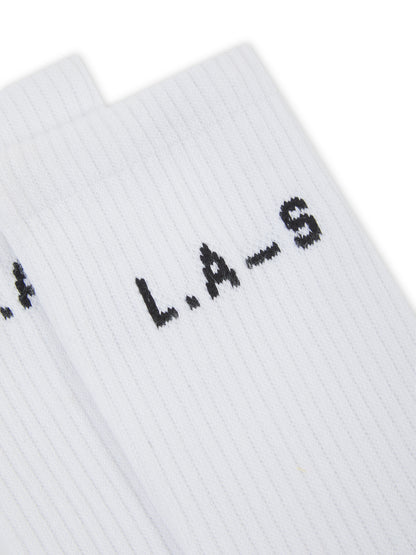 L.A-S CREW SOCKS TWINPACK IN WHITE