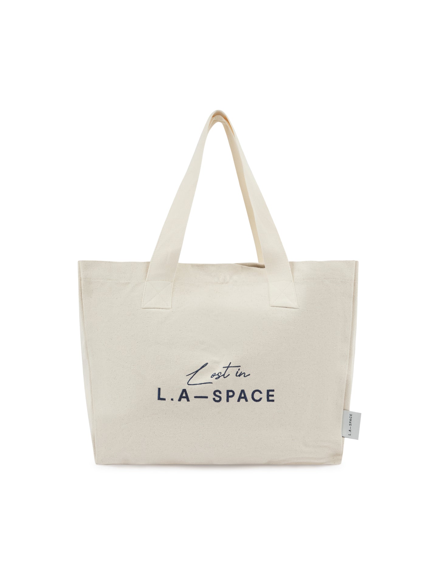 'LOST IN L.A-S' EMBROIDERED TOTE BAG IN CREAM