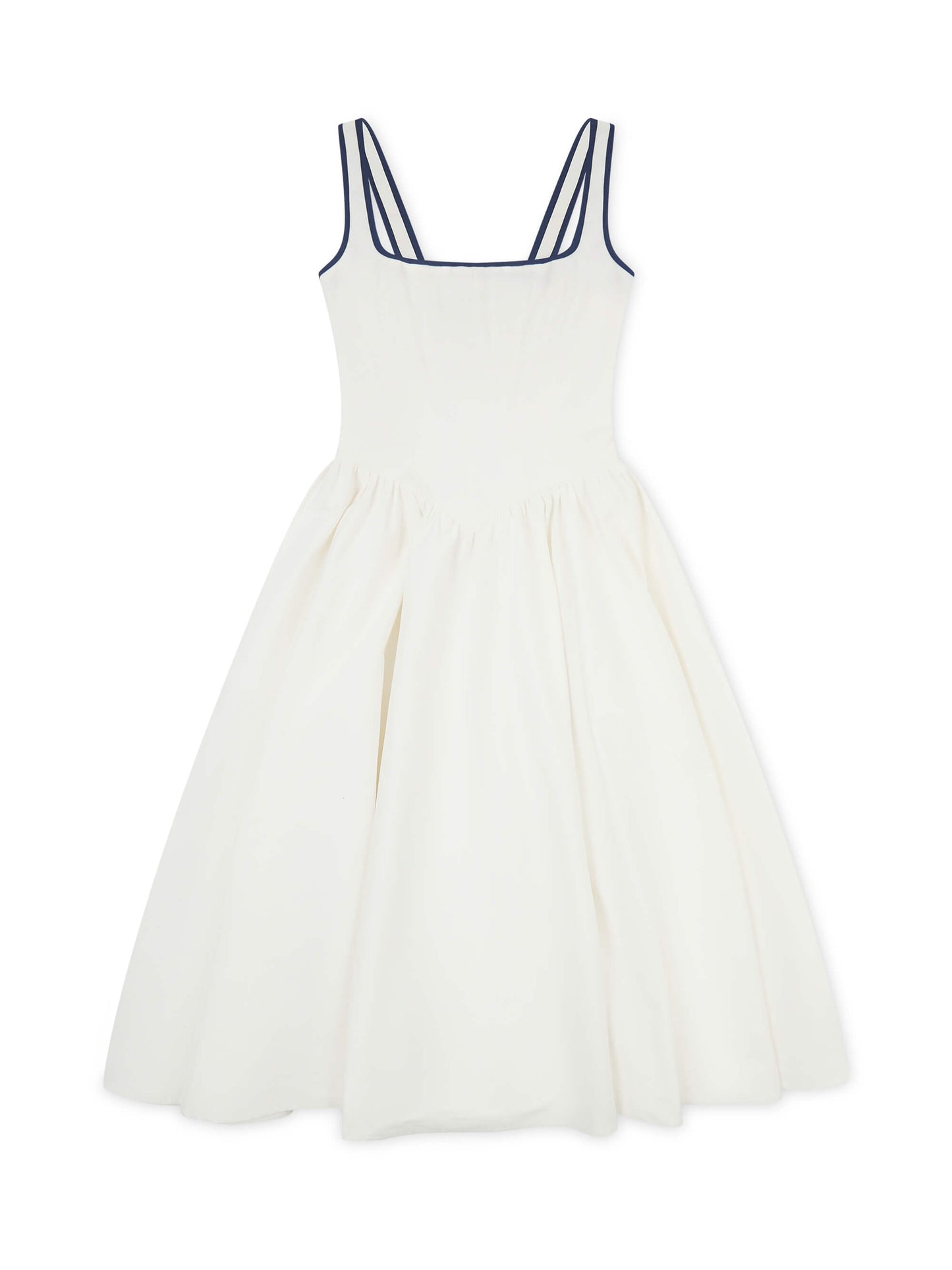 'CHLOE' CORSETED SQUARE NECK MIDI DRESS WHITE