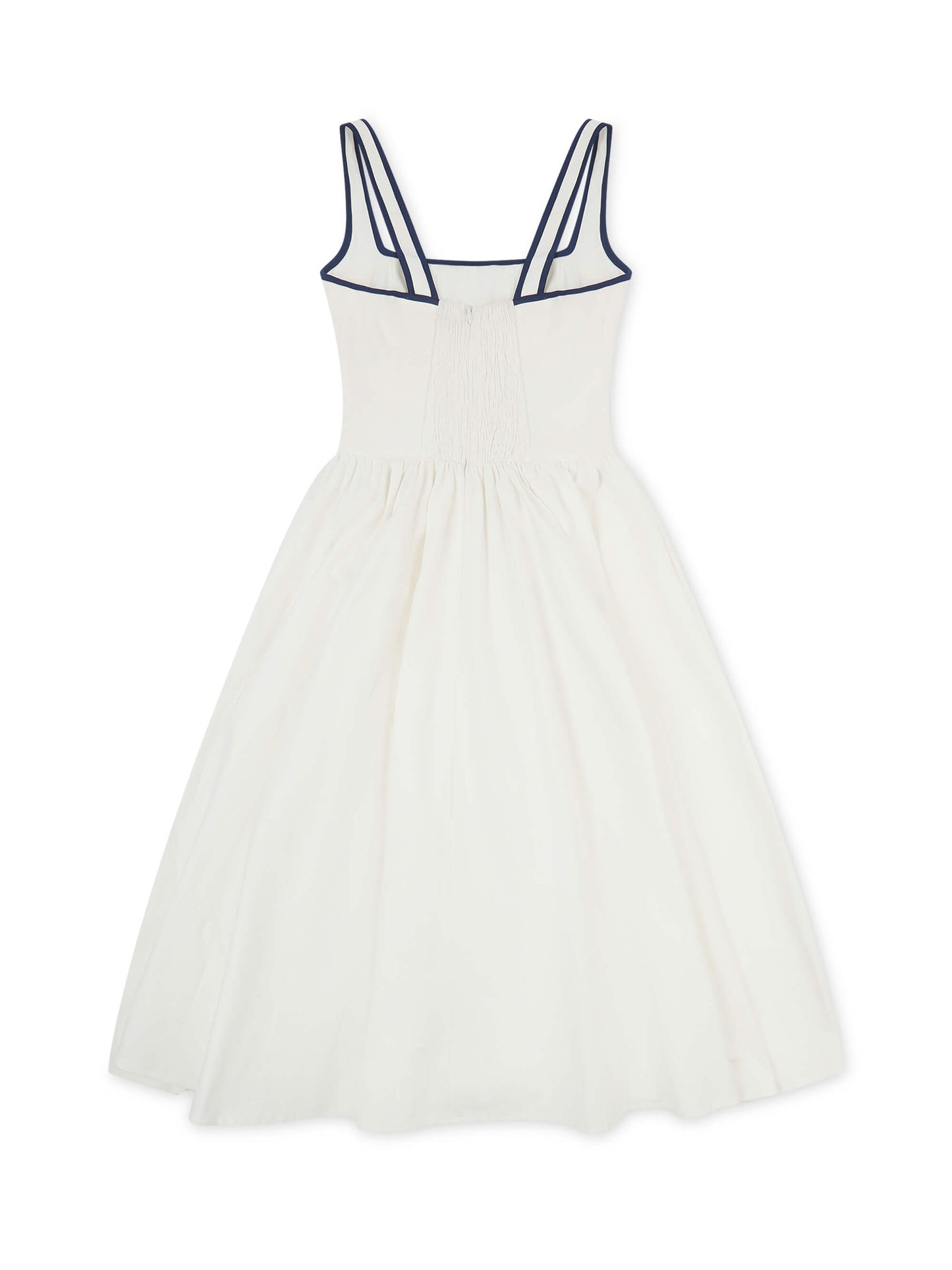 'CHLOE' CORSETED SQUARE NECK MIDI DRESS WHITE