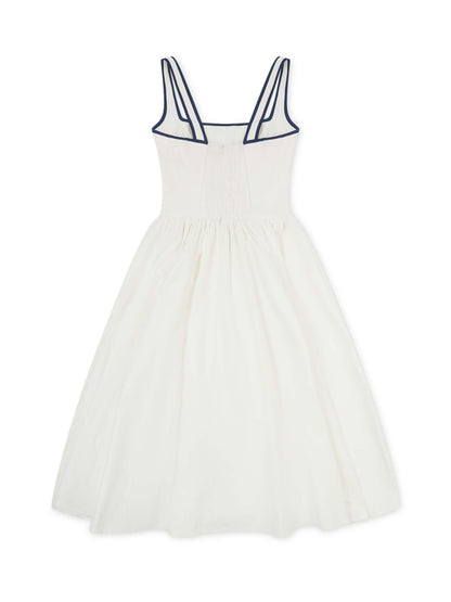 'CHLOE' CORSETED SQUARE NECK MIDI DRESS WHITE