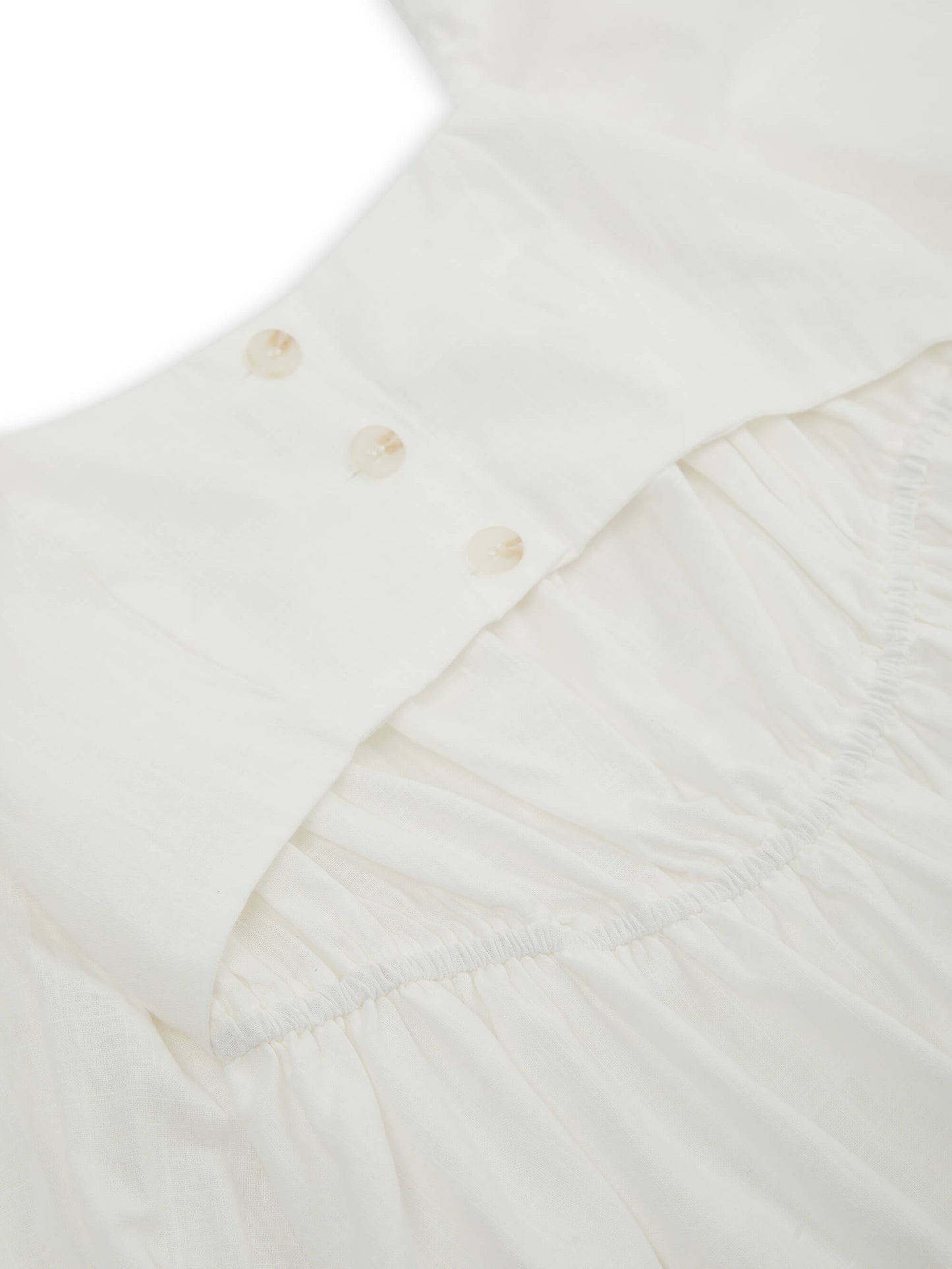 'ALTHEA' SQUARE NECK BUTTON UP BABYDOLL MINI DRESS WHITE