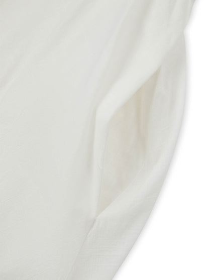 'ALTHEA' SQUARE NECK BUTTON UP BABYDOLL MINI DRESS WHITE