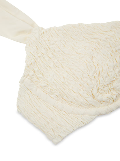 'STELLA' SHIRRED UNDERWIRED BIKINI TOP CREAM