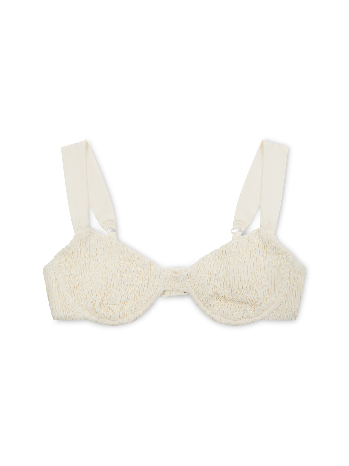 'STELLA' SHIRRED UNDERWIRED BIKINI TOP CREAM