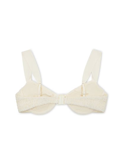 'STELLA' SHIRRED UNDERWIRED BIKINI TOP CREAM