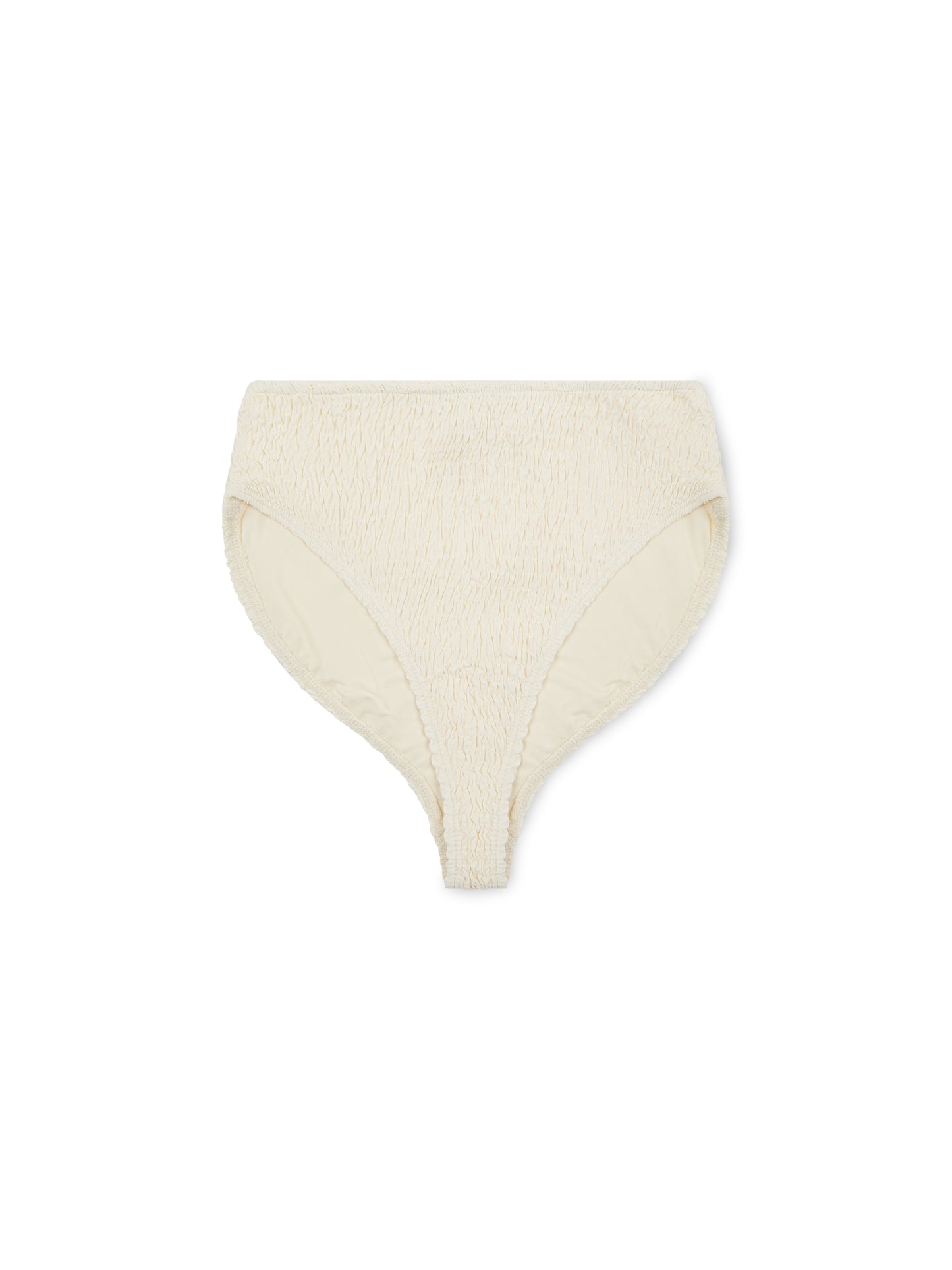 'STELLA' HIGH WAIST SHIRRED BIKINI BRIEF CREAM