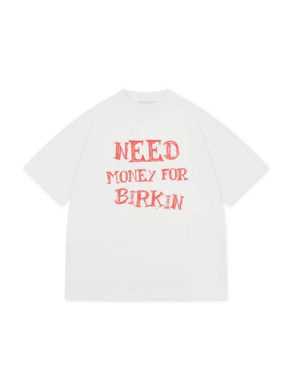 'NMFB' SLOGAN OVERSIZED T-SHIRT WHITE