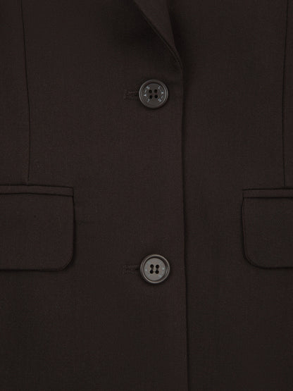 'BEAU' OVERSIZED SINGLE BREAST BLAZER BROWN