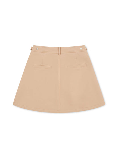 SCULPTED UTILTY MINI SKIRT CAMEL