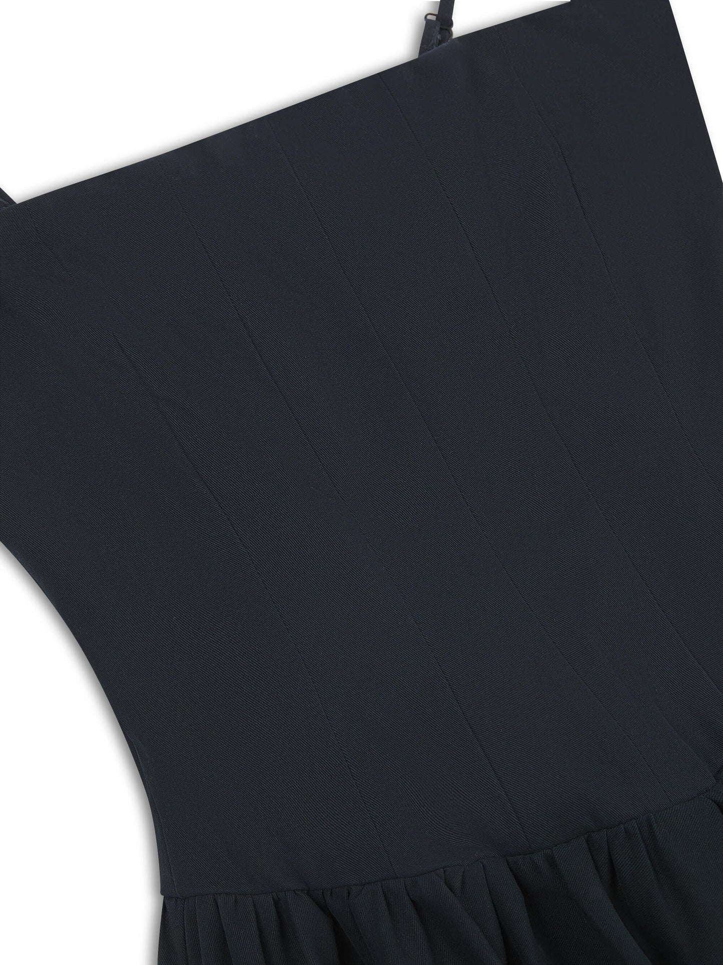 'ELODIE' SQUARE NECK CORSET MIDI DRESS NAVY