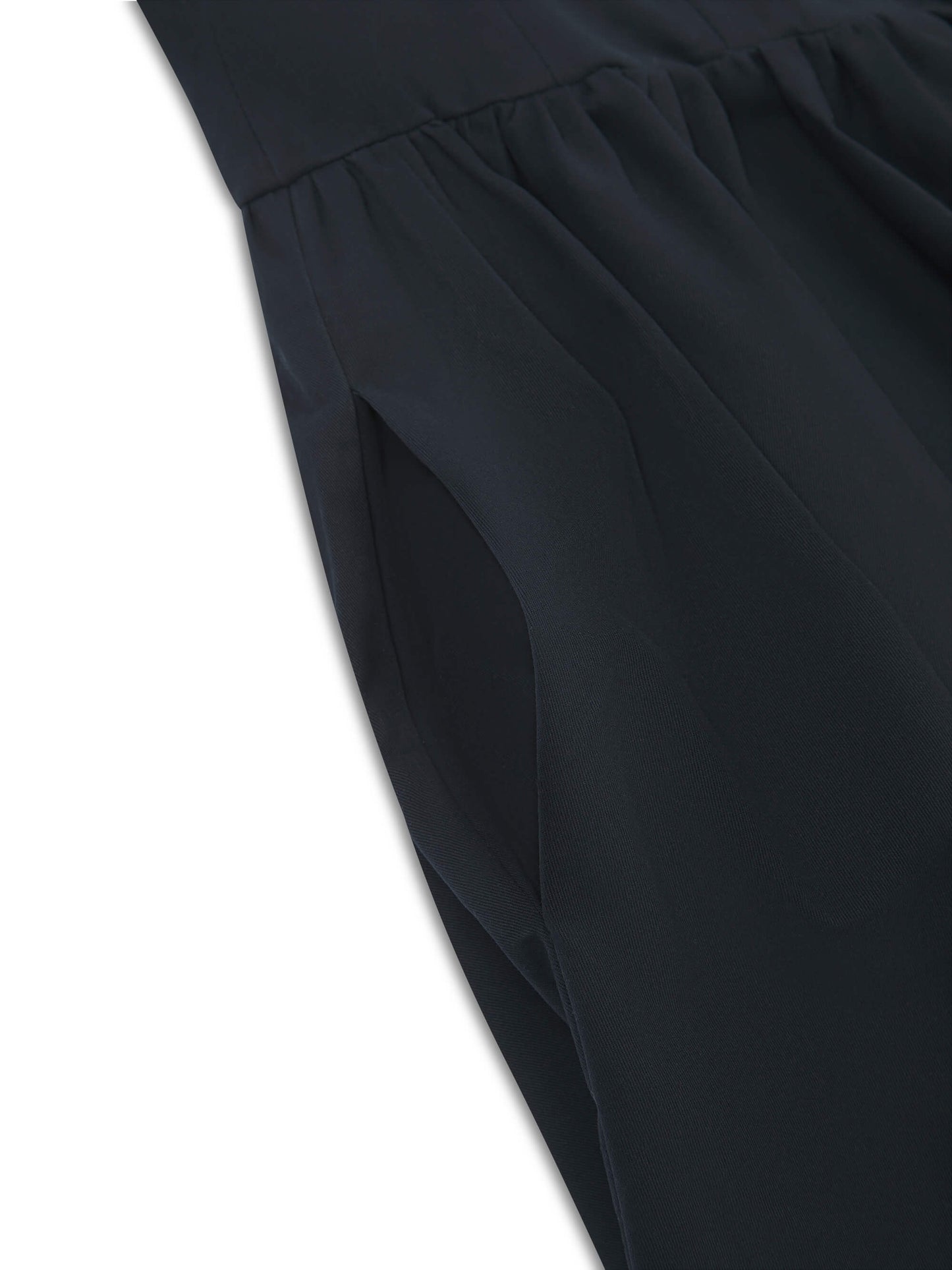 'ELODIE' SQUARE NECK CORSET MIDI DRESS NAVY