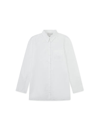 'BASTILLE' COTTON POPLIN A LINE SHIRT WHITE