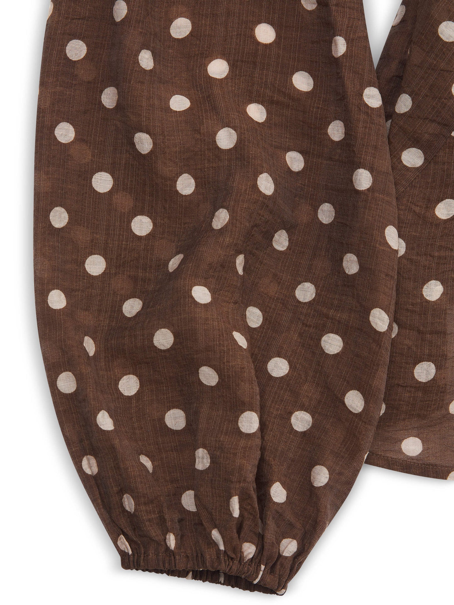 'VIVIAN' POLKA DOT LACE UP BLOUSE BROWN