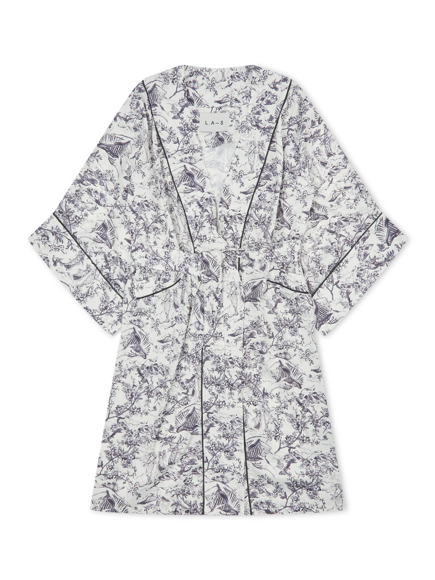 L.A-S SIGNATURE TOILE ROBE WHITE MULTI