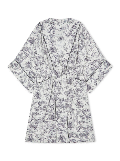 L.A-S SIGNATURE TOILE ROBE WHITE MULTI