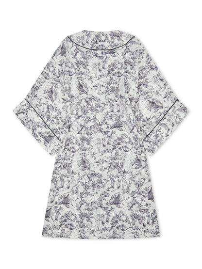 L.A-S SIGNATURE TOILE ROBE WHITE MULTI