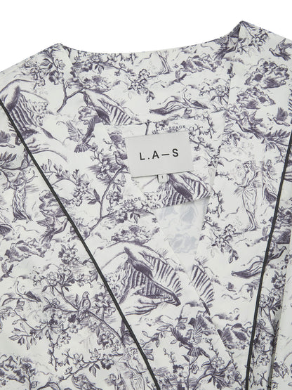 L.A-S SIGNATURE TOILE ROBE WHITE MULTI