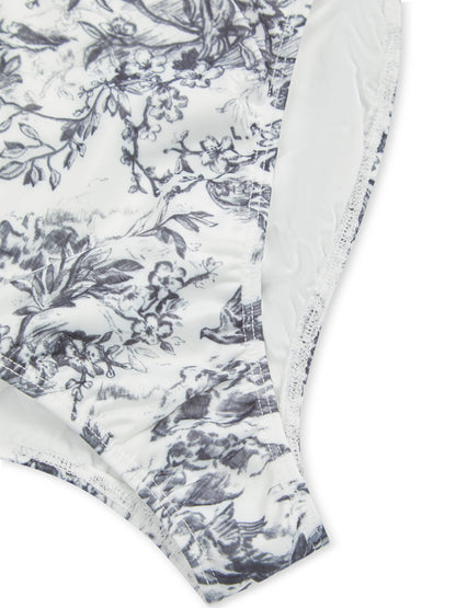 SELENE' HIGH WAIST DEEP WAISTBAND BIKINI BRIEF TOILE WHITE MULTI