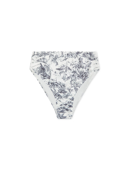 SELENE' HIGH WAIST DEEP WAISTBAND BIKINI BRIEF TOILE WHITE MULTI