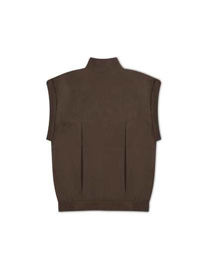 'SIENNA' FAUX LEATHER OVERSIZED MULTI WAY JACKET BROWN