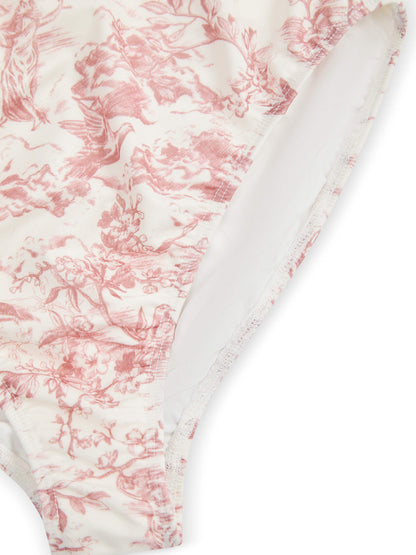 SELENE' HIGH WAIST DEEP WAISTBAND BIKINI BRIEF TOILE ROSE