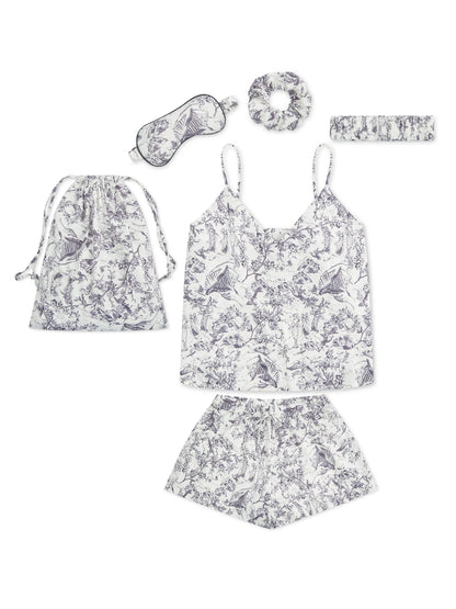 L.A-S SIGNATURE TOILE 6-PIECE CAMI SET GIFTSET WHITE MULTI