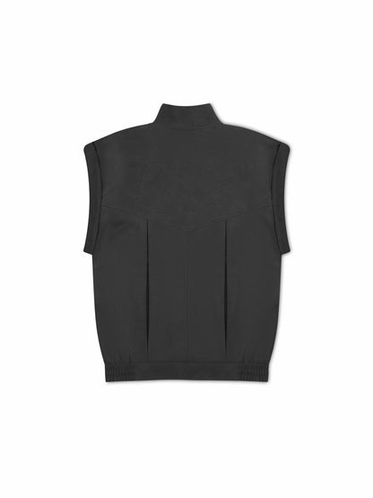 'SIENNA' FAUX LEATHER OVERSIZED MULTI WAY JACKET BLACK