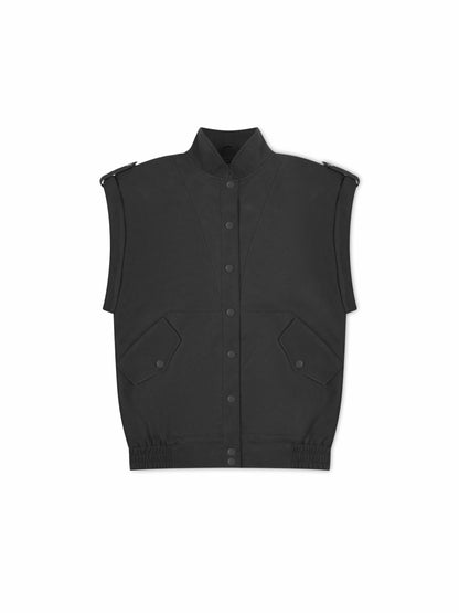 'SIENNA' FAUX LEATHER OVERSIZED MULTI WAY JACKET BLACK