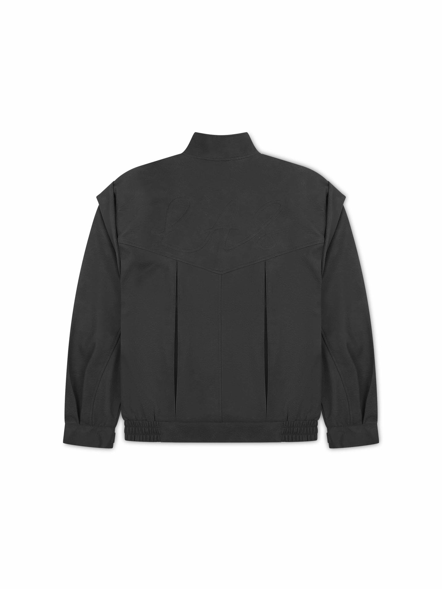 'SIENNA' FAUX LEATHER OVERSIZED MULTI WAY JACKET BLACK