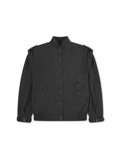 'SIENNA' FAUX LEATHER OVERSIZED MULTI WAY JACKET BLACK