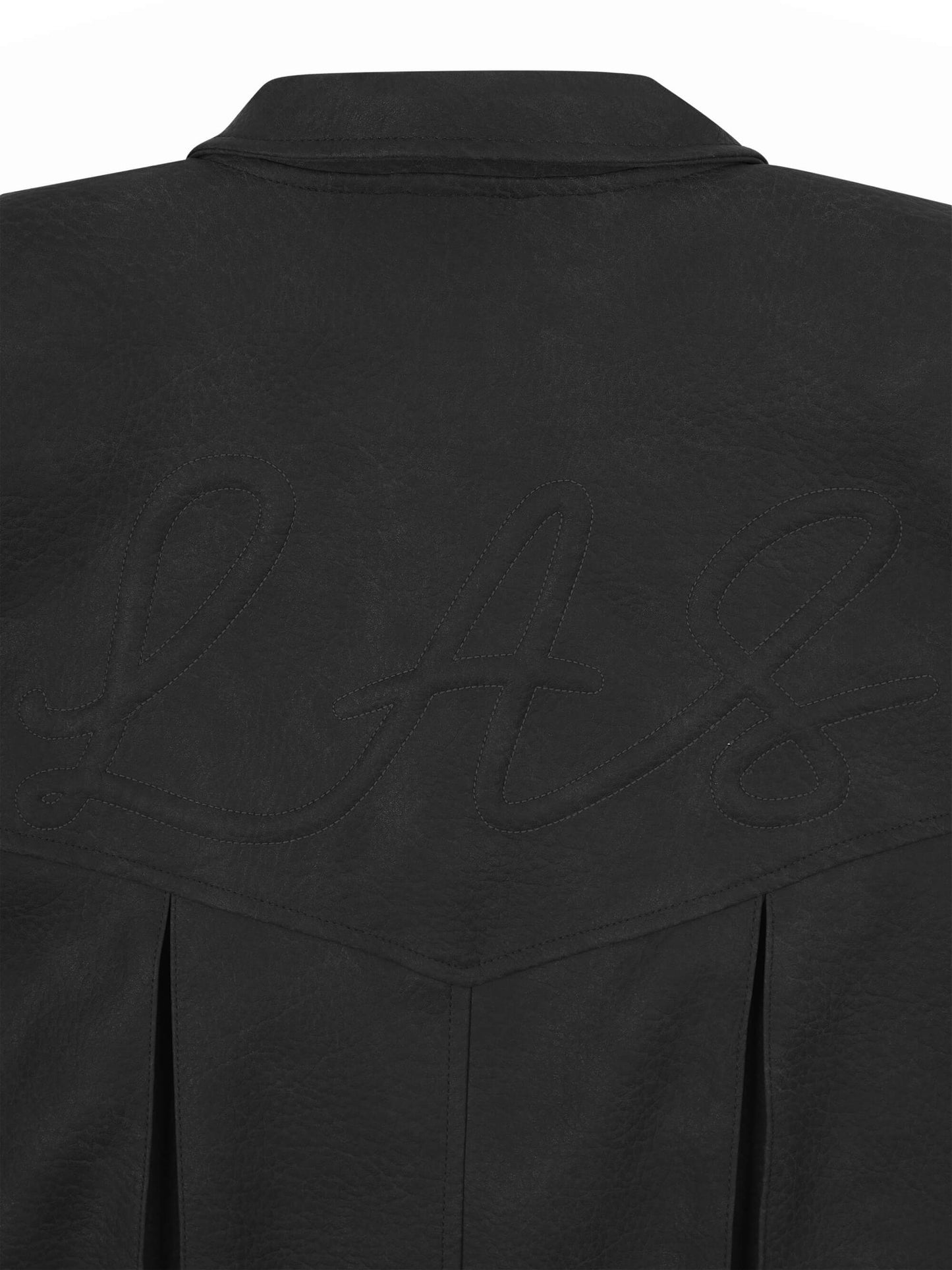 'SIENNA' FAUX LEATHER OVERSIZED MULTI WAY JACKET BLACK