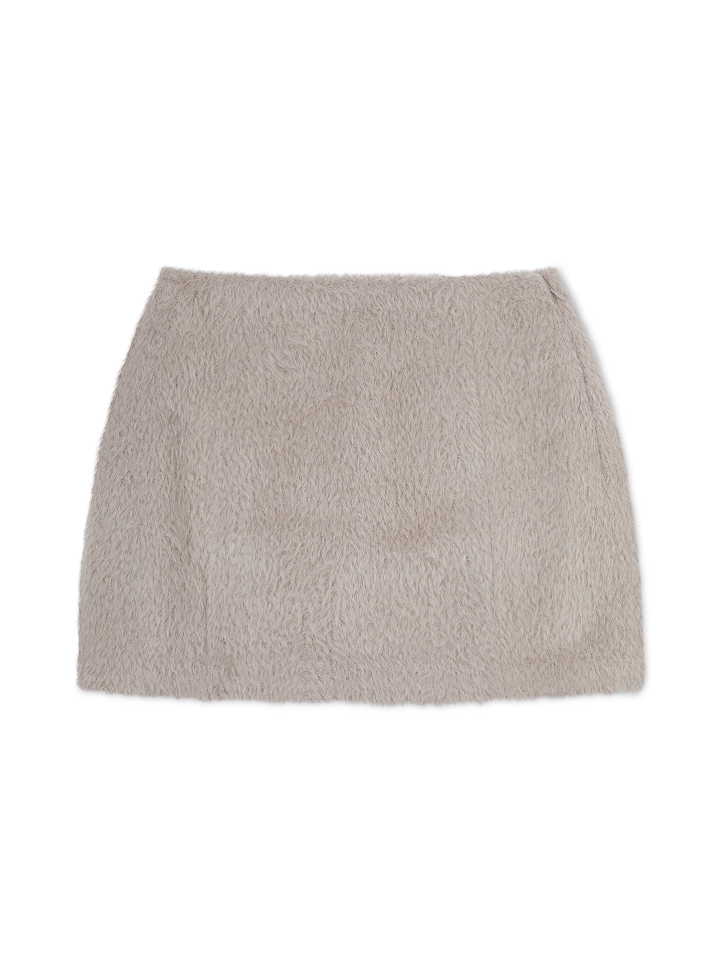 'LORIE' TEXTURED WOOL BLEND MINI SKIRT IN MINK