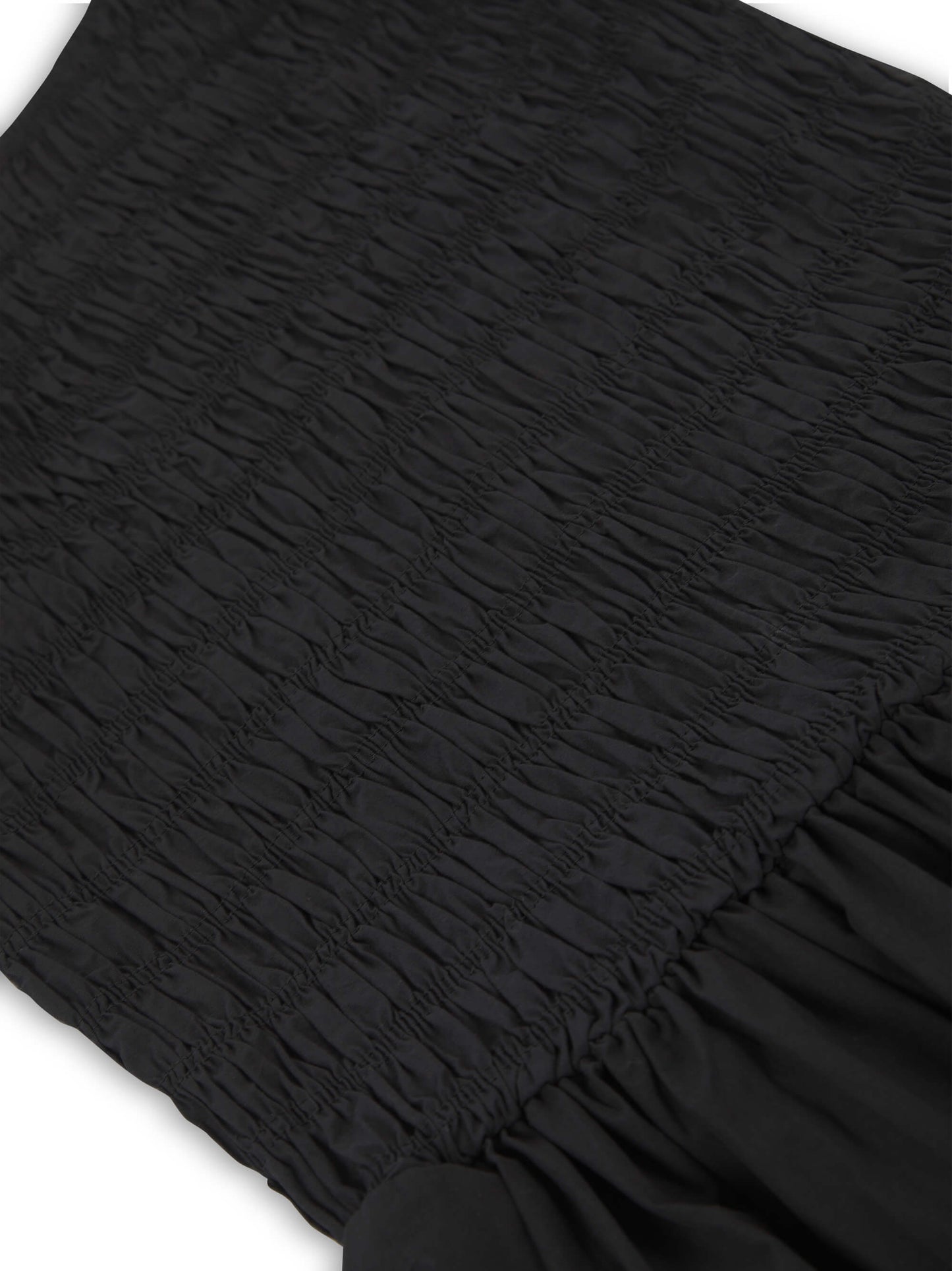 'ELIZABETH' SHIRRED BODICE SHORT SLEEVE MIDAXI DRESS BLACK