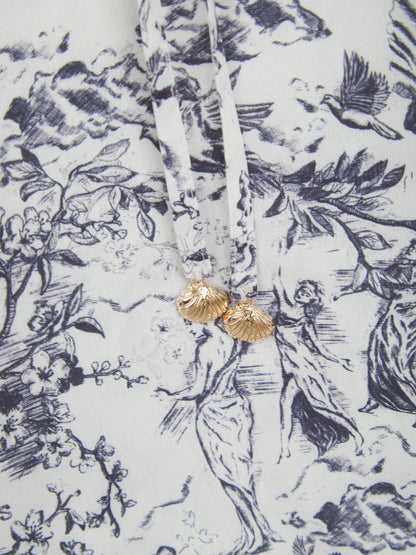 ‘ATHENA’ TOILE PRINTED KAFTAN WHITE MULTI