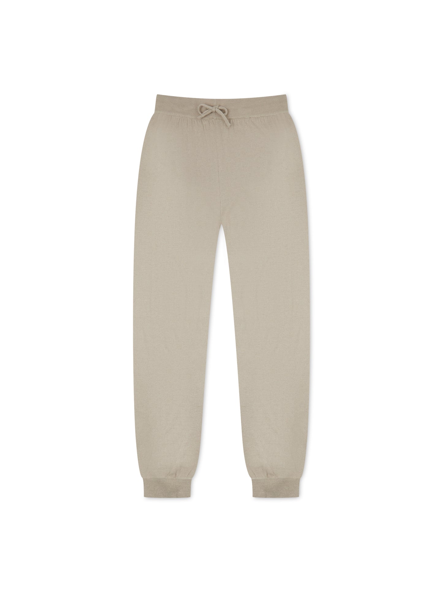 'LOULOU' CASHMERE BLEND CUFF DETAIL KNITTED JOGGERS OAT BEIGE