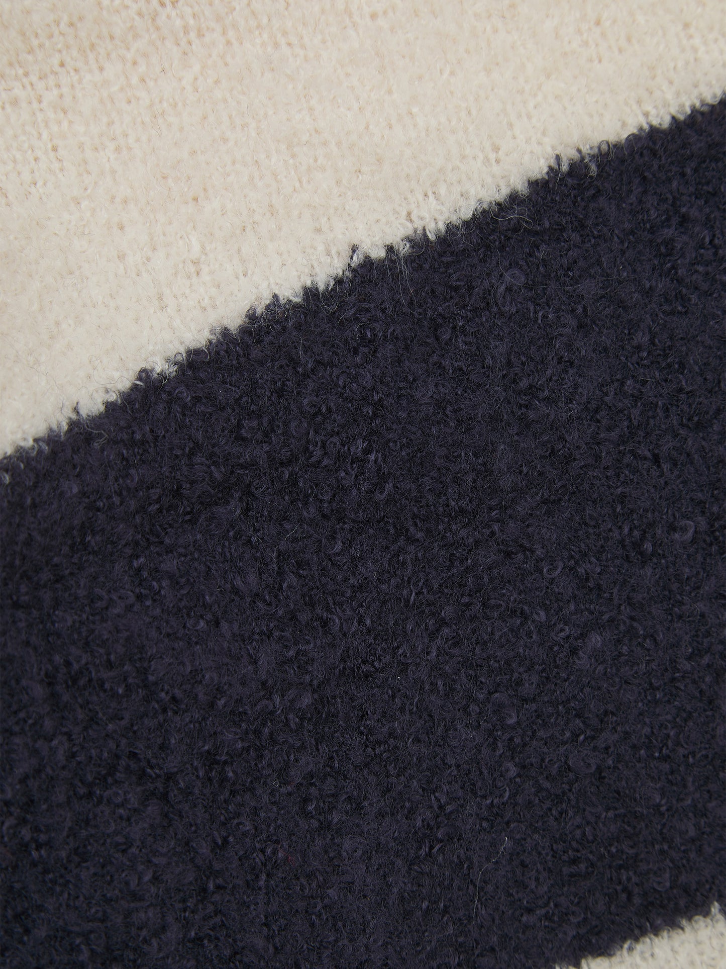 'HAMPTONS' KNITTED STRIPE BALLOON SLEEVE HOODIE NAVY