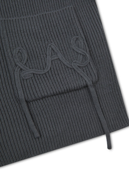 'NEW ENGLAND' KNITTED APPLIQUÉ DETAIL CARDIGAN SLATE GREY
