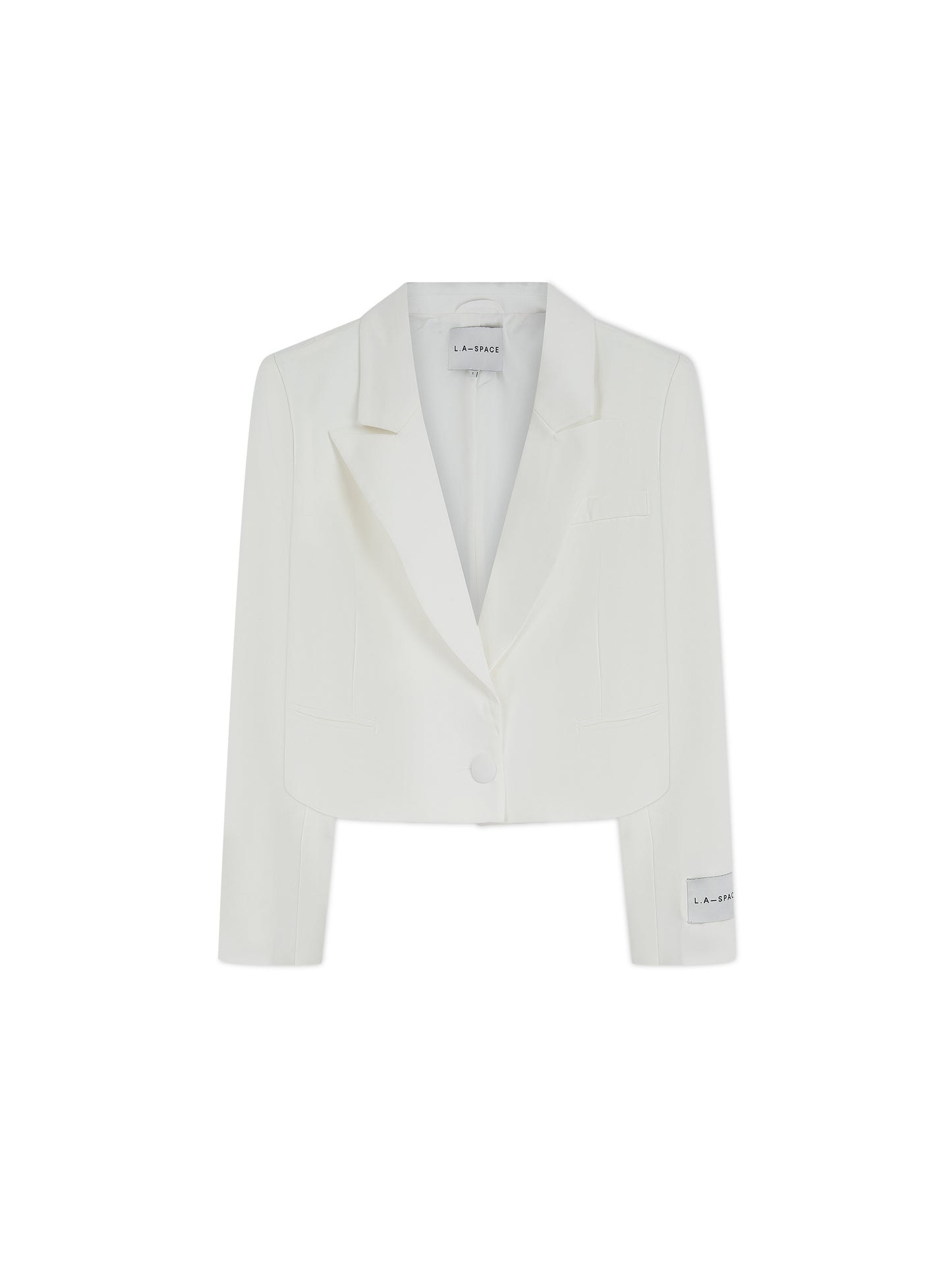 'HARLOW' CROPPED BLAZER WHITE
