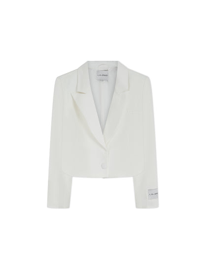 'HARLOW' CROPPED BLAZER WHITE
