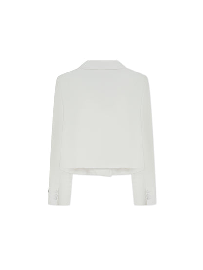 'HARLOW' CROPPED BLAZER WHITE