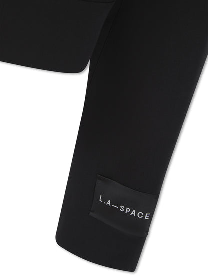 'HARLOW' CROPPED TUXEDO BLAZER BLACK