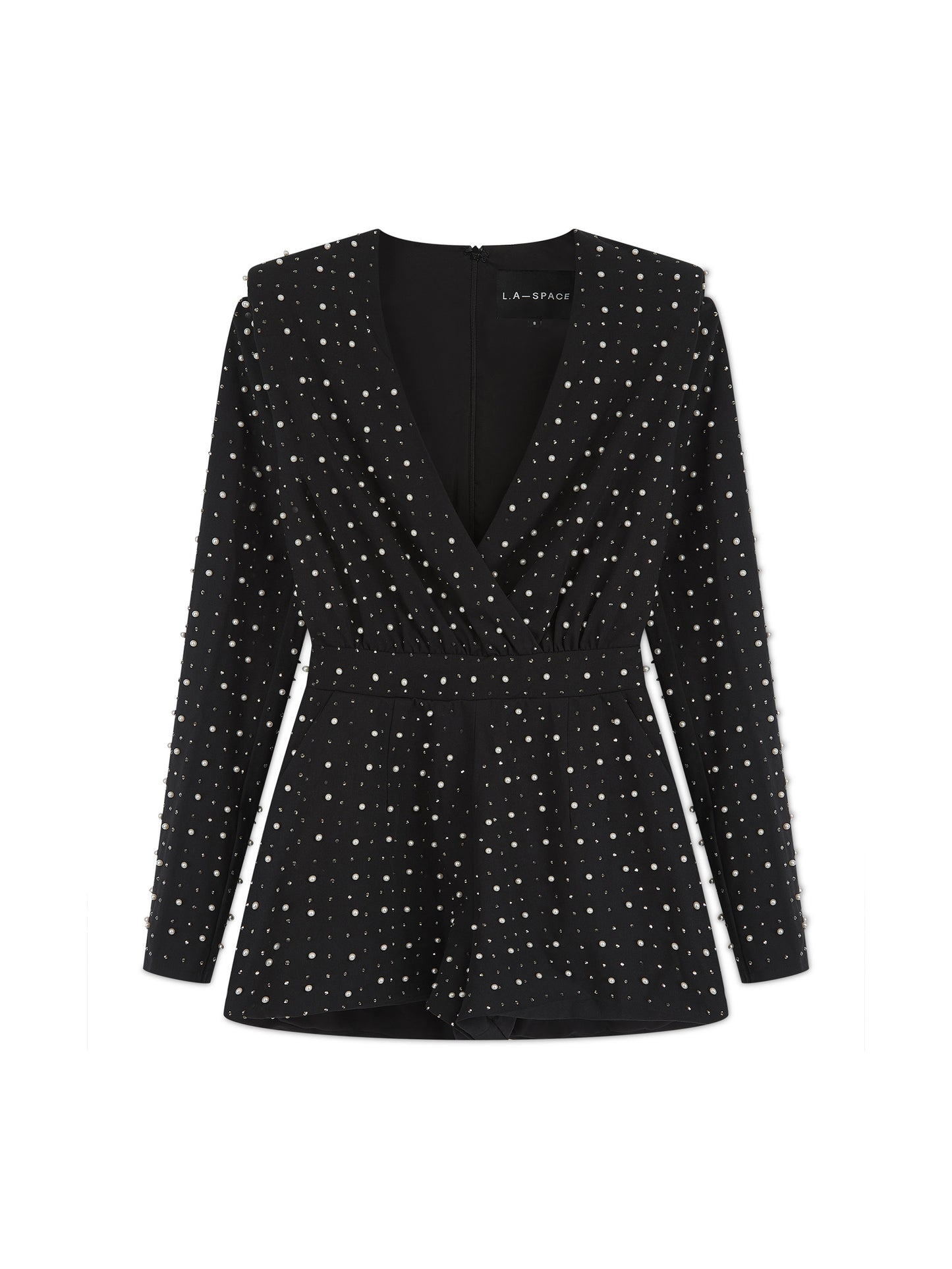 'IRIS' EMBELLISHED TAILORED PLAYSUIT BLACK