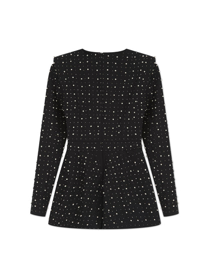 'IRIS' EMBELLISHED TAILORED PLAYSUIT BLACK