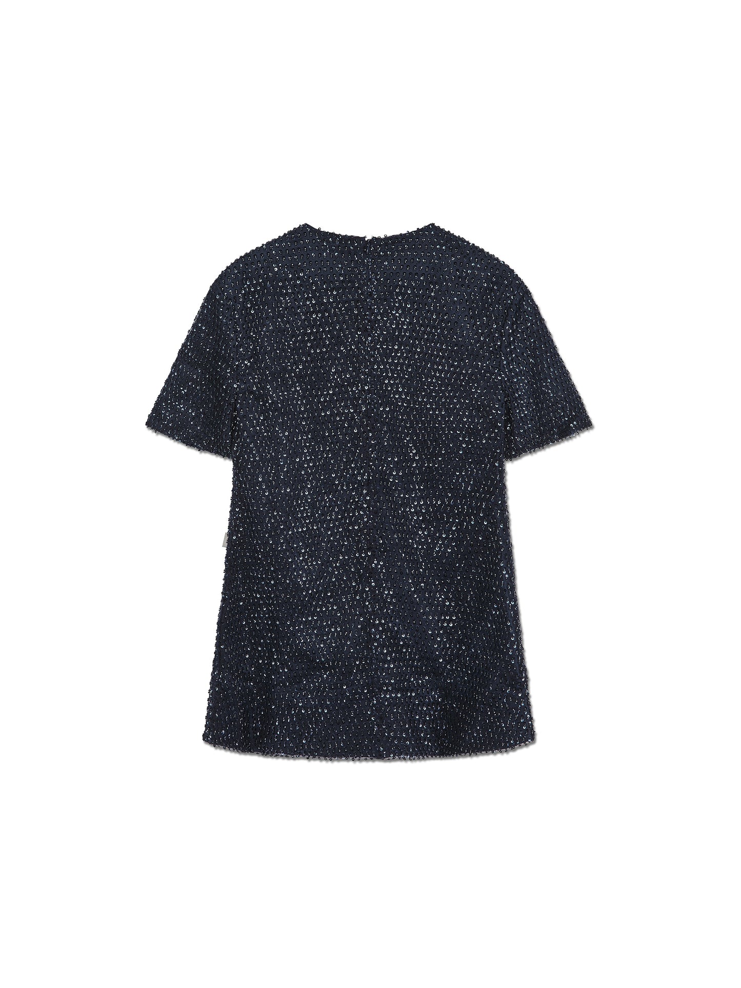 'JOY' SEQUIN EMBELLISHED A-LINE T-SHIRT DRESS NAVY