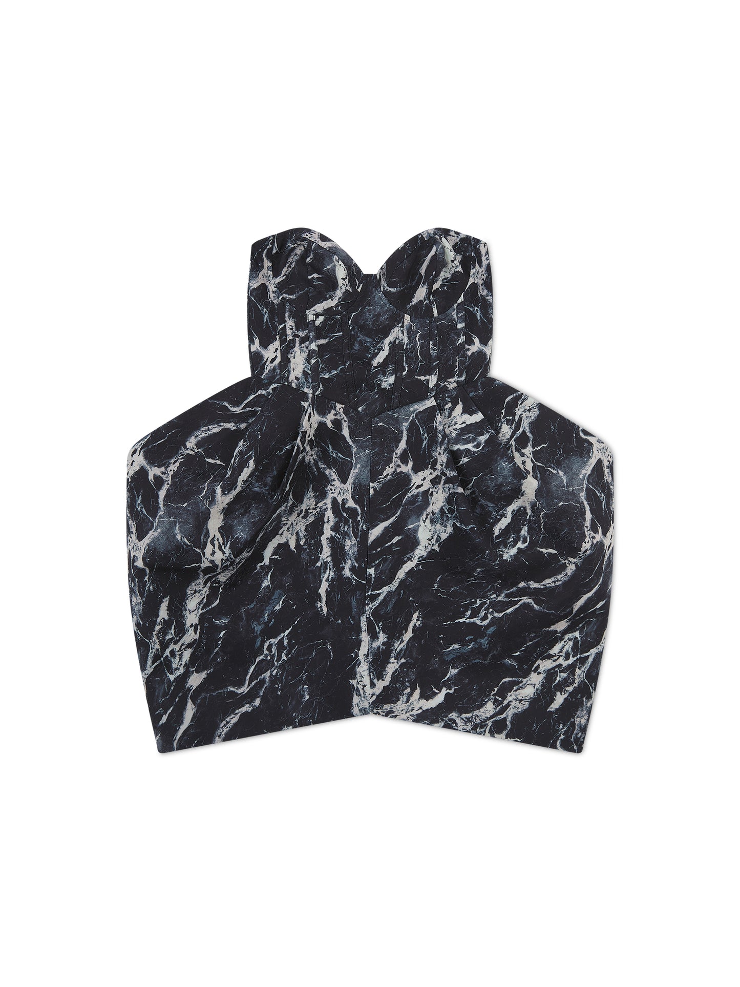 'ANASTASIA' MARBLE PRINT BUSTIER HOURGLASS MINI DRESS WITH DETACHABLE SLEEVES