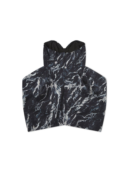 'ANASTASIA' MARBLE PRINT BUSTIER HOURGLASS MINI DRESS WITH DETACHABLE SLEEVES